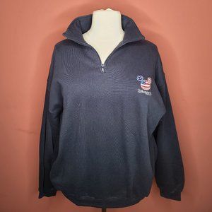 Navy Blue Quarter Zip Sweatshirt